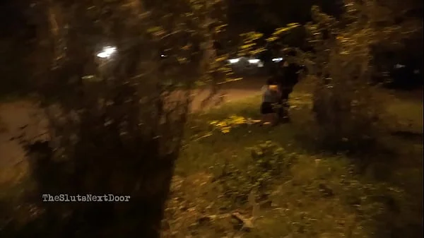 Nerdy Milf strokes and suck blk dick in the Park