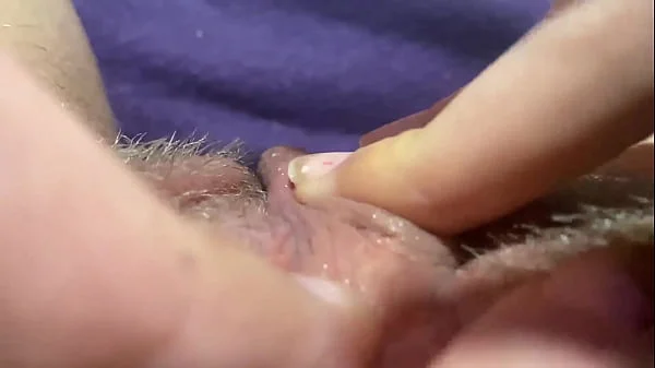 Huge clitoris rubbing and jerking orgasm in extreme closeup