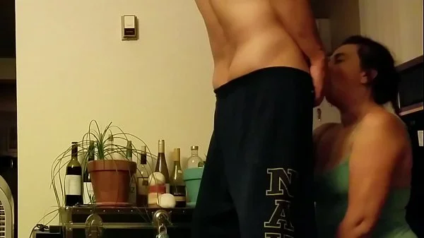 Slutwife sucks neighbor's cock while hubby waits