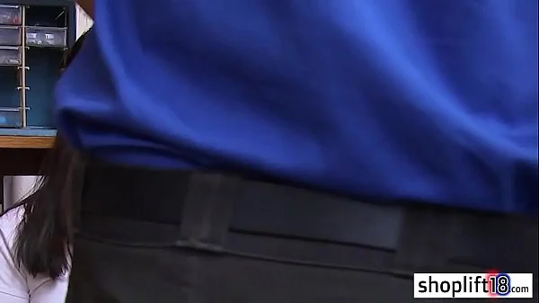 Tattooed big tits teen busted by a cop because of fraud