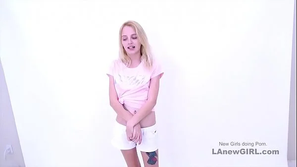Sexy 20yo blonde fucks at modeling audition