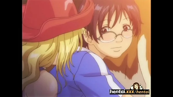 Nerd gets dick between busty babes tits - Boobalicious - Hentai.xxx