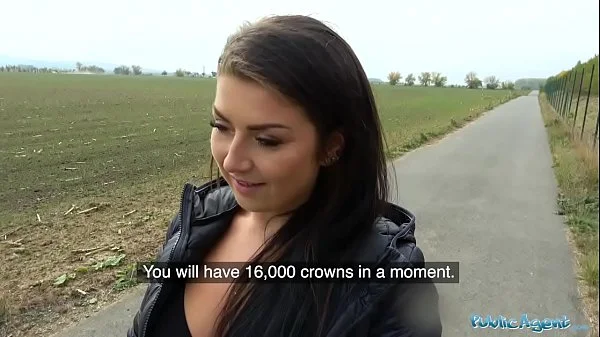 Public Agent Tight busty minx Czech pussy fucked doggystyle in forest