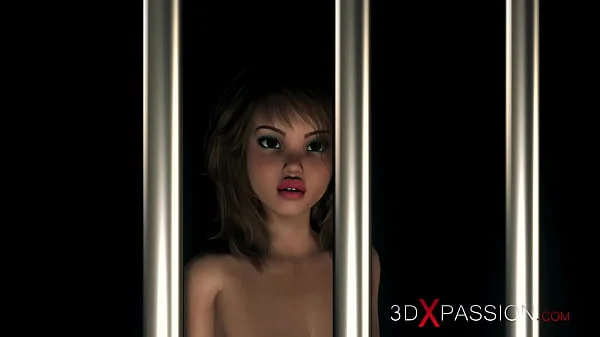 Confused nerdy girl captive gets fucked by big monsters in the dark dungeon