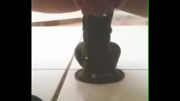 Black dildo vibration in the ass make pussy drool