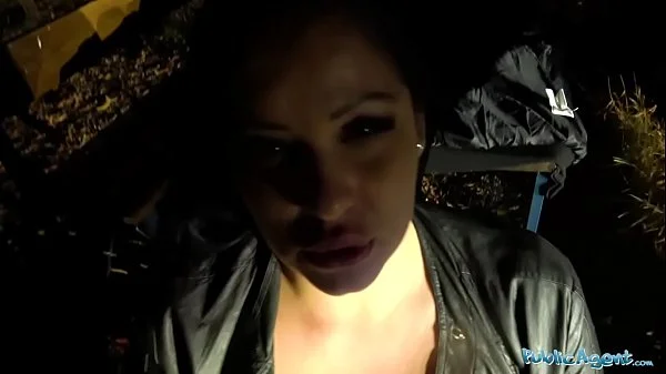 Public Agent Busty Hungarian minx night time public suck and fuck