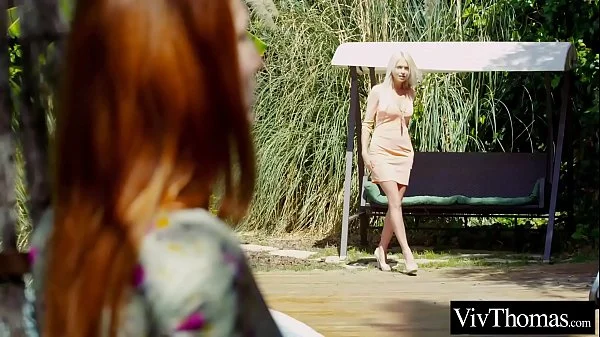 A gorgeous lesbian threesome fucking hard on a beautiful sunny day