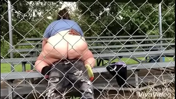 Bbw rides bbc on bleachers