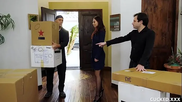 Horny Milf Aidra Cucks Her Husband And Gets A Rough Fuck From The Mover Guy