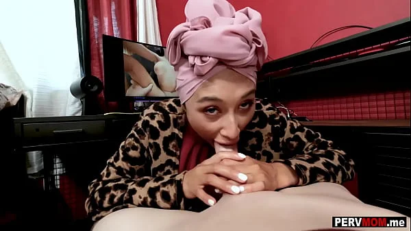 Arab stepmom caught me watching MILF porn and wanted to join