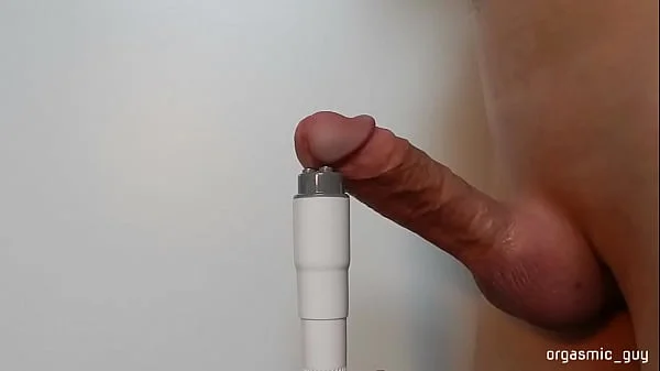 Male orgasm with huge cumshot after nice cock growing