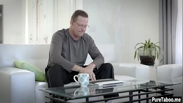 Lonely stepdad tricked into insane family threesome sex