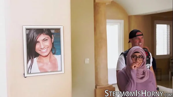 Arab rides cock while stepdaughter licks balls