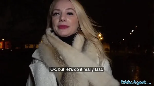 Public Agent Sexy blondes tight shaven pussy filled with cum