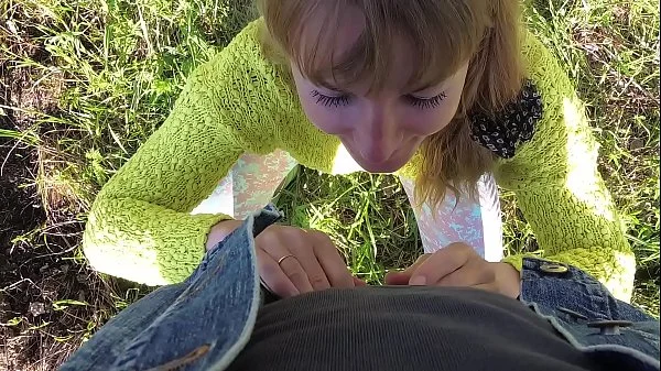 Russian MILF agrees to risky sex in the park with a stranger. POV Public Blowjob and Doggystyle