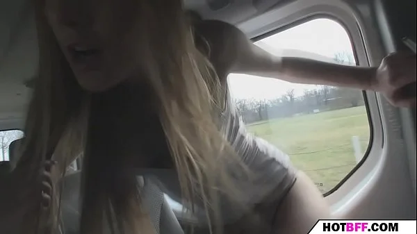 horny girls in a car travel