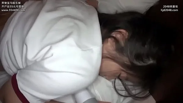 Asian girl swallowing the spit of a middle-aged Man