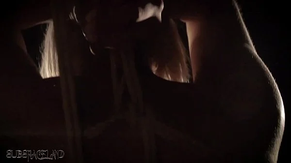 Blonde bondage teen screaming and getting humiliated while tied up