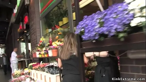 Busty slut walked and public fucked