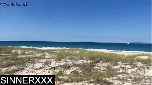 BIG TIT BLONDE GETS FUCKED ON THE BEACH - SNEAKY PUBLIC SEX - MILANO