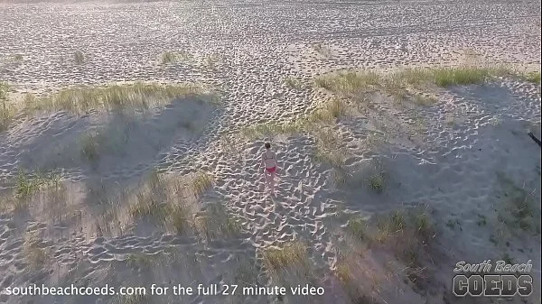 19yo areana fox naked and masturbating on the beach