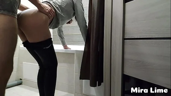 Caught and fucked a girl who gets clothed in the bathroom