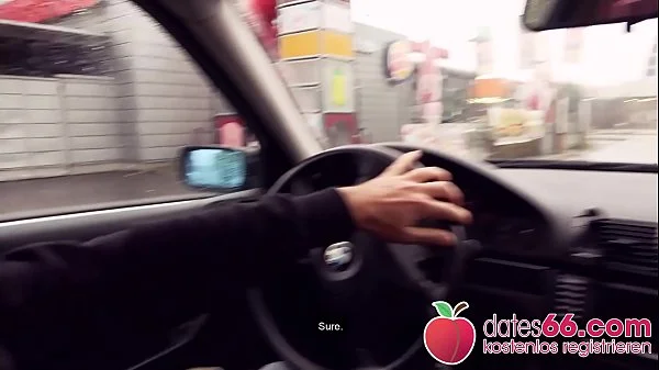 NAUGHTY German Gothic slut Sidney Dark throating some cock before she gets her PUSSY POUNDED in the car! (GERMAN) Dates66.com