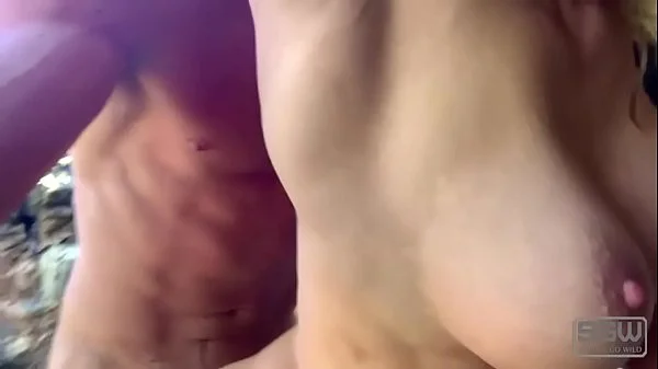 Hot horny couple have quickie outdoors