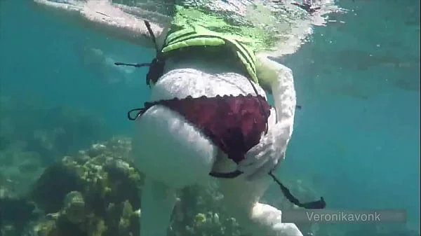 PUBLIC EXHIBITIONIST GERMAN TEEN VERONIKAVONK WITH BIG BOOBS ON THE SEA