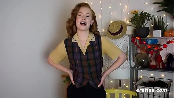 Sweet English Redhead Gets Off In Red Nightie