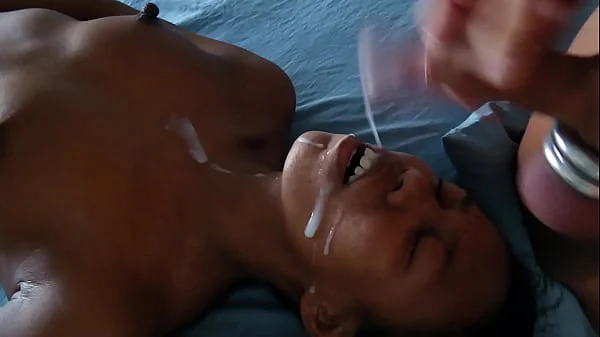 Wife got a cum facial.