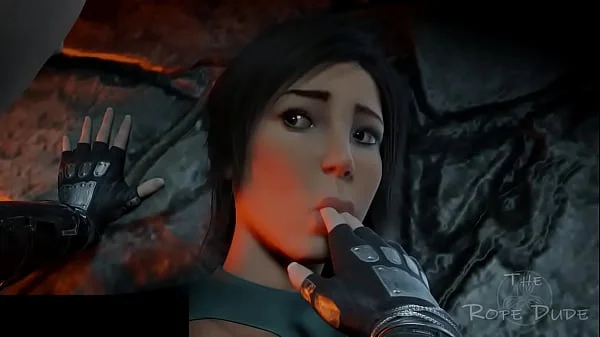 Lara Croft tied up and played with by Tifa [TheRopeDude]