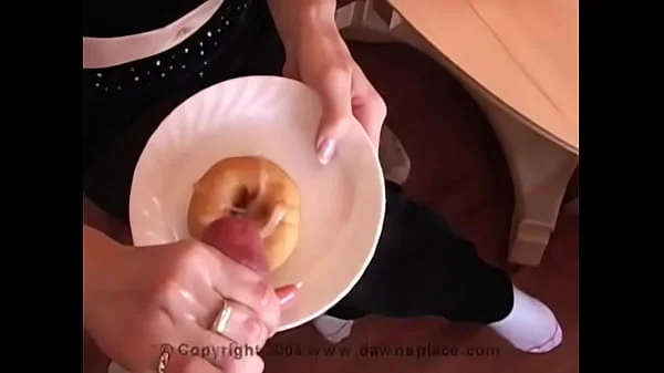 cum on food - glazed donut