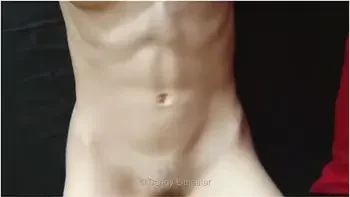 Skinny Sexy Nude Girl Abdominals Fitness Model