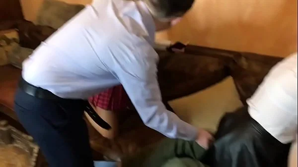 Young virgin gets fucked by 2 classmates after