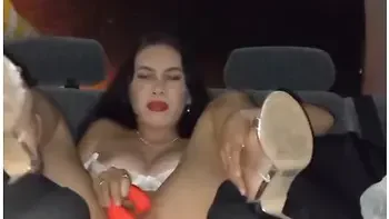 Rosemary Gene Uses A Vibrator On Her Tight Wet Pussy In Her Car