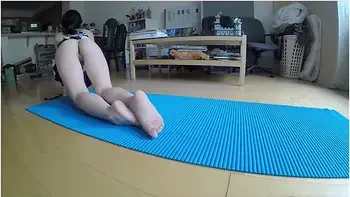 Sexy Naked School Girl Yoga And Stretching