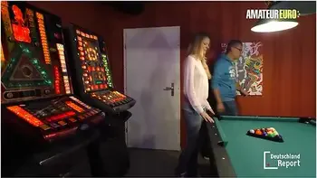 Big Ass German Blondie Anja Van H. Rides Mature Stud On The Pool Table