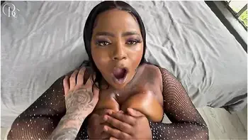 Busty Ebony Girl Squirting From Anal Sex With A White Guy