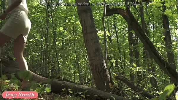 Jeny Smith tied up naked in the forest