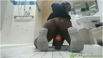 Kitty Squirts On Her Coca Cola Bottle