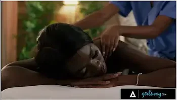 GIRLSWAY Redhead Masseuse Destiny Focuses On Gorgeous Mira Ana Foxxx August Skye s Bubble Butts