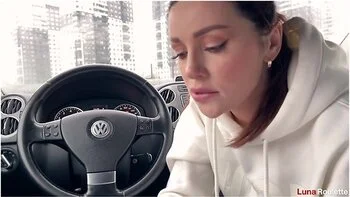 Hot Blowjob In The Parking Lot With Cum Swallowing With Luna Roulette