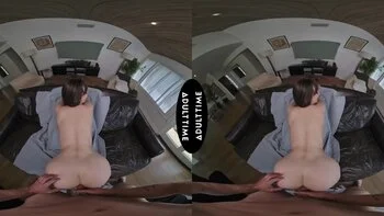 Nathan Bronson and Lexi Luna in a hot vr scene on the sofa