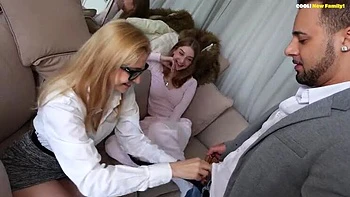 Hot Anal Threesome with Petite Blonde Teens Sasha Paige and Funky Town Fucking Daddy Jack 23