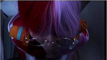 One Piece Diva Uta In Glasses Takes Him To A Virtual Space To Gokkun Blow His Dick