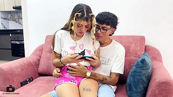 Horny Latina Stepsister Gabriela Wish Quick Blowjob Before Wife Comes Back