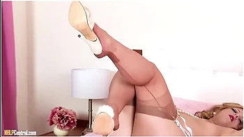 Blonde Anna Joy Teases Pussy And Gives Joi For Load On Sheer Nylon Feet