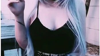 Horny Alternative Girl Smoker Shows Her Pussy (fetish)