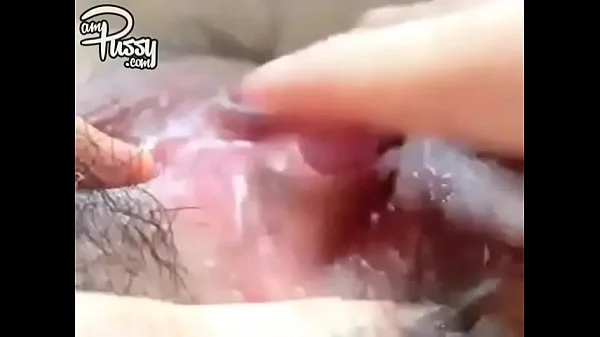 Japanese girl rubbing her big clit to orgasm